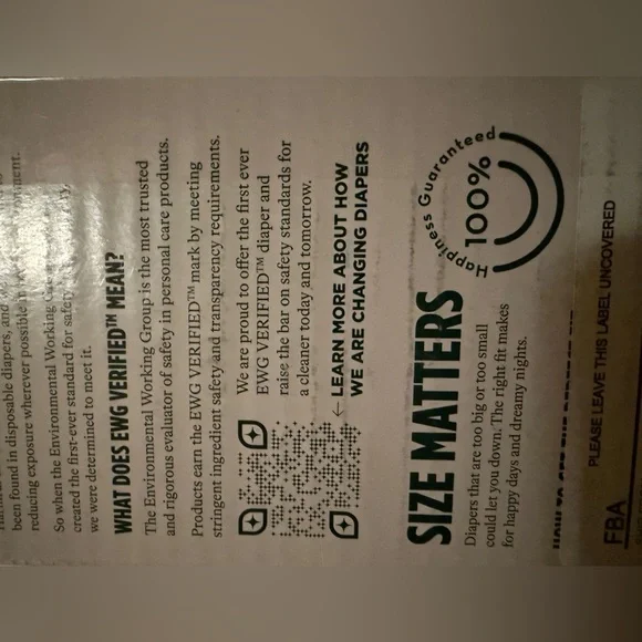 Brand new EWG New born plant based organic cotton chlorine free diapers ( 66 ct) - Picture 4 of 6